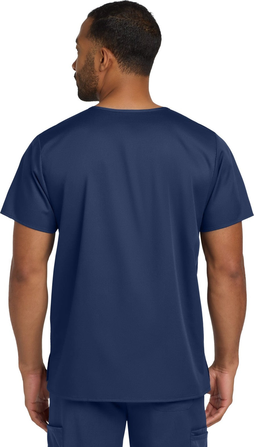 Navy Wink Unisex WorkFlex Chest Pocket V-Neck Top WW3160
