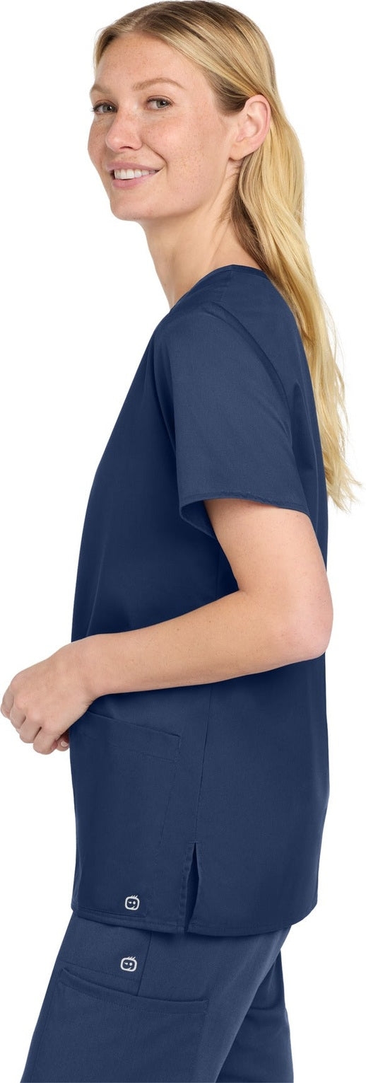 Navy Wink Women's WorkFlex V-Neck Top WW4560