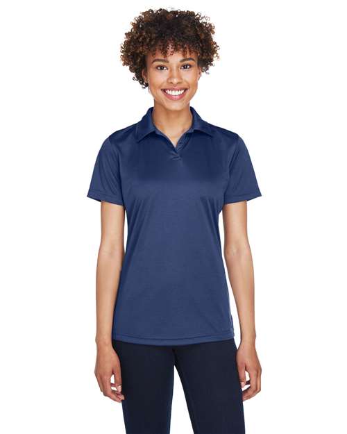 Rear View of Navy Women's Cool & Dry Sport Performance Interlock Polo - 8425L