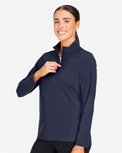 Navy Women&#39;s CrownLux Performance® Windsor Welded Quarter-Zip Pullover - DG410W
