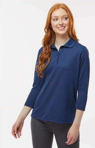 Navy Women's Lady Palm Three-Quarter Sleeve Polo - 120