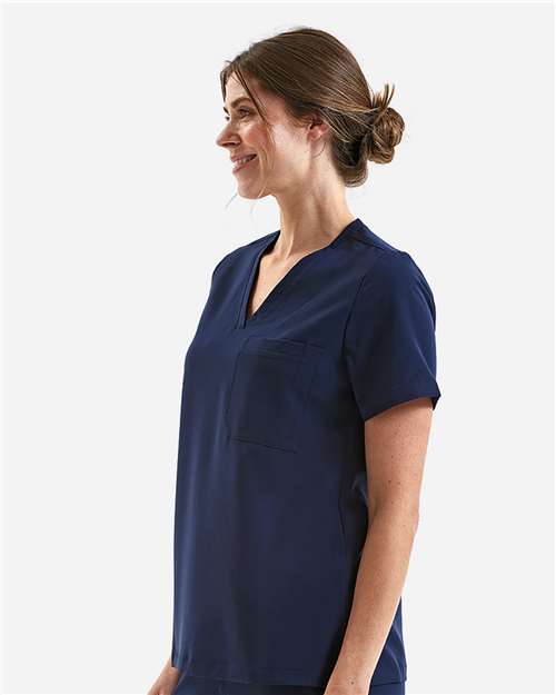 Navy Women&#39;s Limitless V-Neck Stretch Scrub Top - NN300