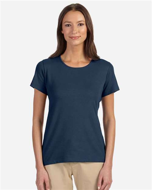 Front View of Navy Women's Perfect Fit™ Shell T-Shirt - DP182W