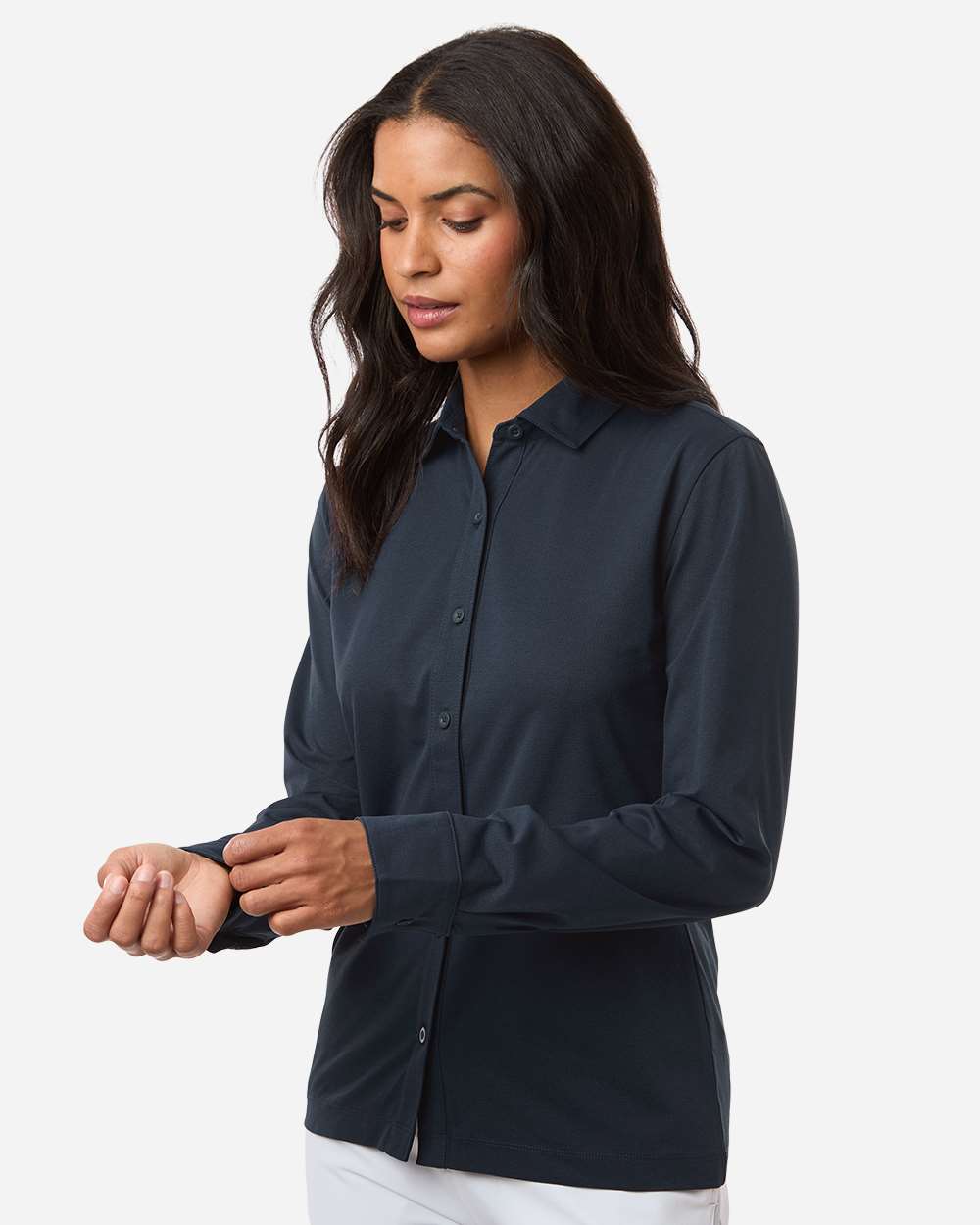 Navy Women's Pro-Flex Sorona® Button Down Shirt - 41SPLL