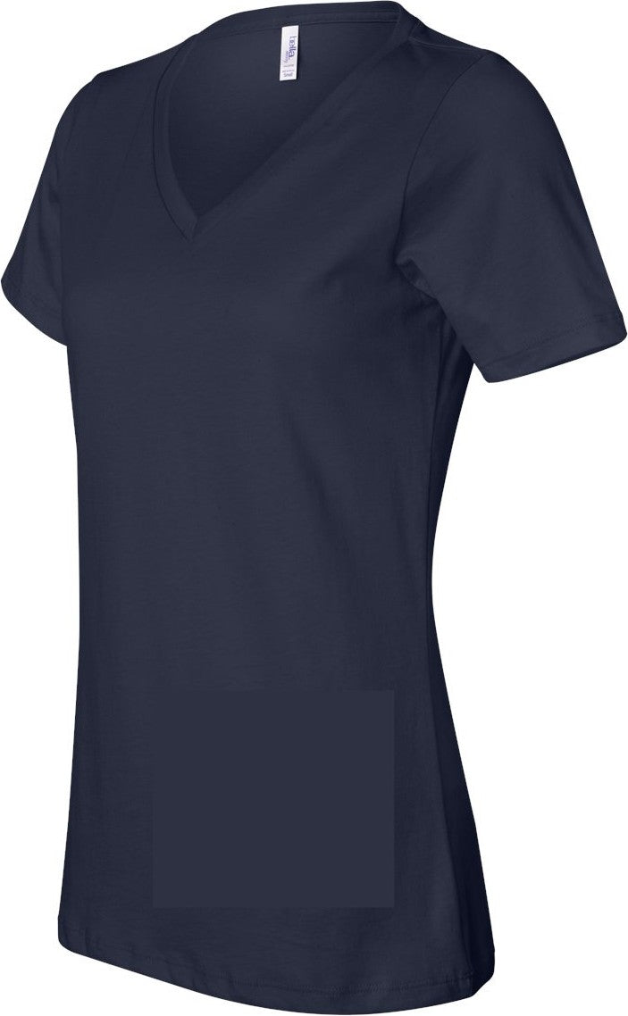 Navy Women’s Relaxed Jersey V-Neck Tee - 6405