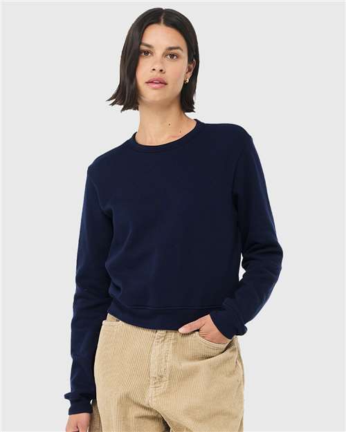 Navy Women&#39;s Sponge Fleece Classic Crewneck Sweatshirt - 7511
