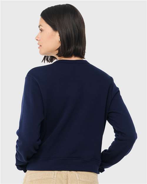 Navy Women&#39;s Sponge Fleece Classic Crewneck Sweatshirt - 7511