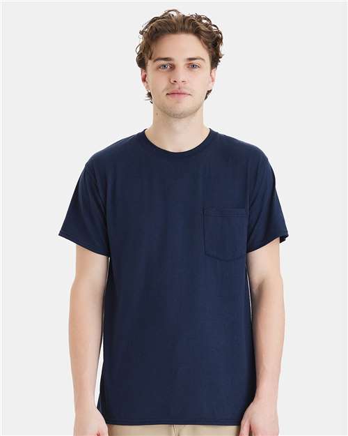Navy Workwear Pocket T-Shirt - W110