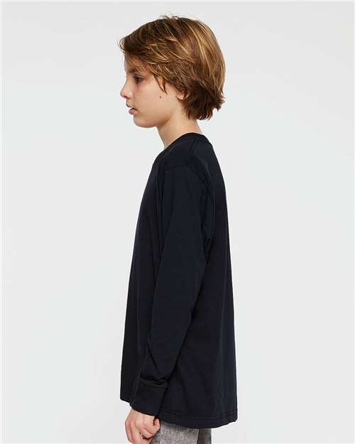 Navy Youth Fine Jersey Long Sleeve Tee - 6201