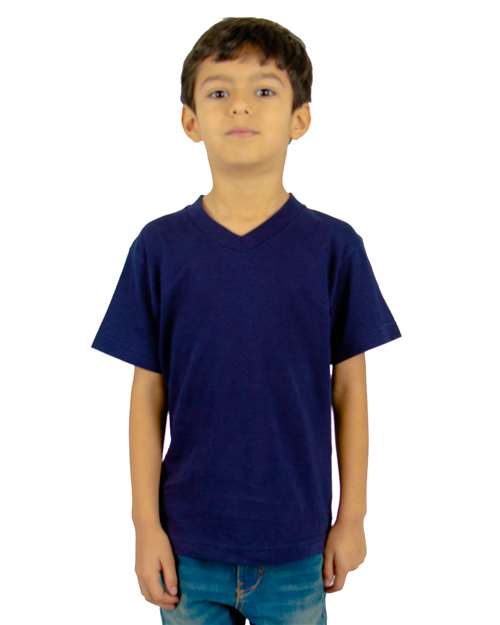 Navy Youth V-Neck T-Shirt - SHVEEY