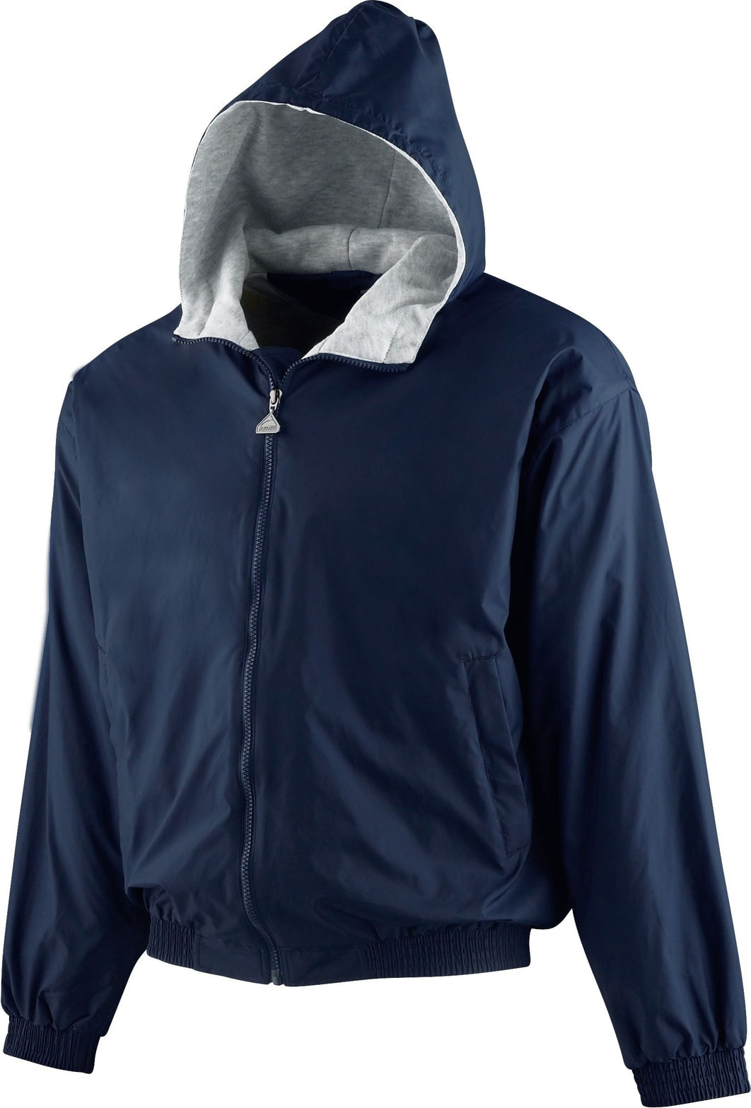 NAVY YTH HOODED TAFFETA JKT/FLC LND