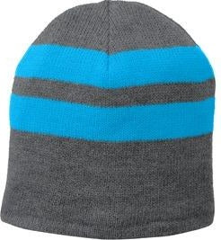 Navy/Ath Oxfrd Port & Company Fleece-Lined Striped Beanie Cap. C922