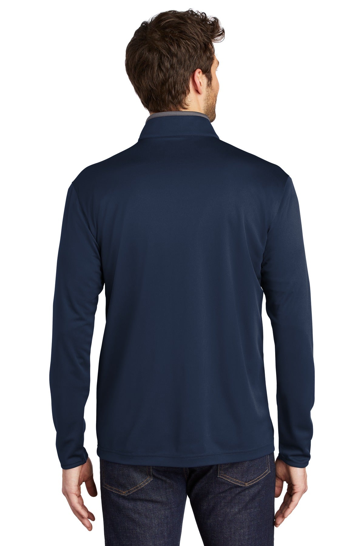 Navy/Steel Gry Port Authority Silk Touch Performance 1/4-Zip K584