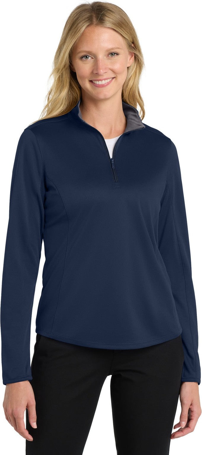 Navy/Steel Gry Port Authority Women's Silk Touch Performance 1/4-Zip LK584