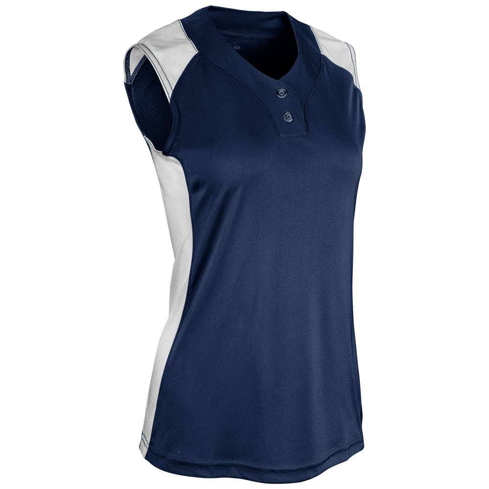 NAVY,WHITE Infinite 2-Button Sleeveless Jersey