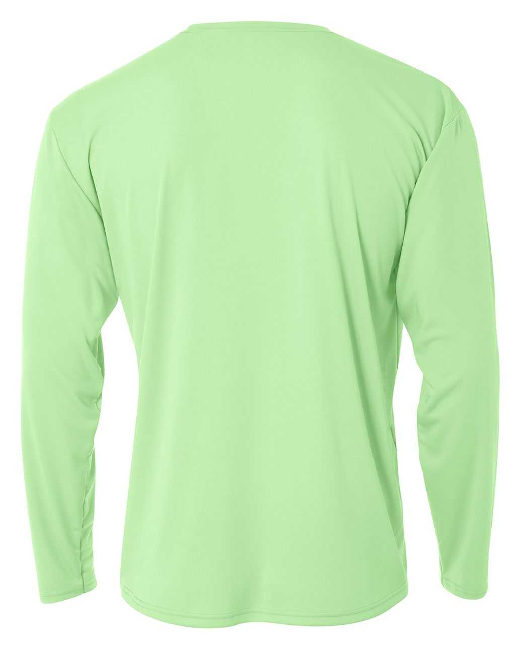 A4 NB3165 Youth Long Sleeve Cooling Performance Crew T-Shirt - Light Lime - HIT a Double - 3