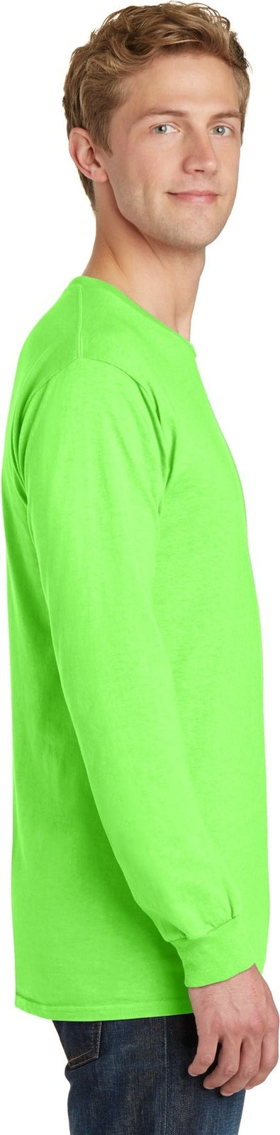 Neon Green Port & Co Beach Wash Garment-Dyed Long Sleeve Tee PC099LS