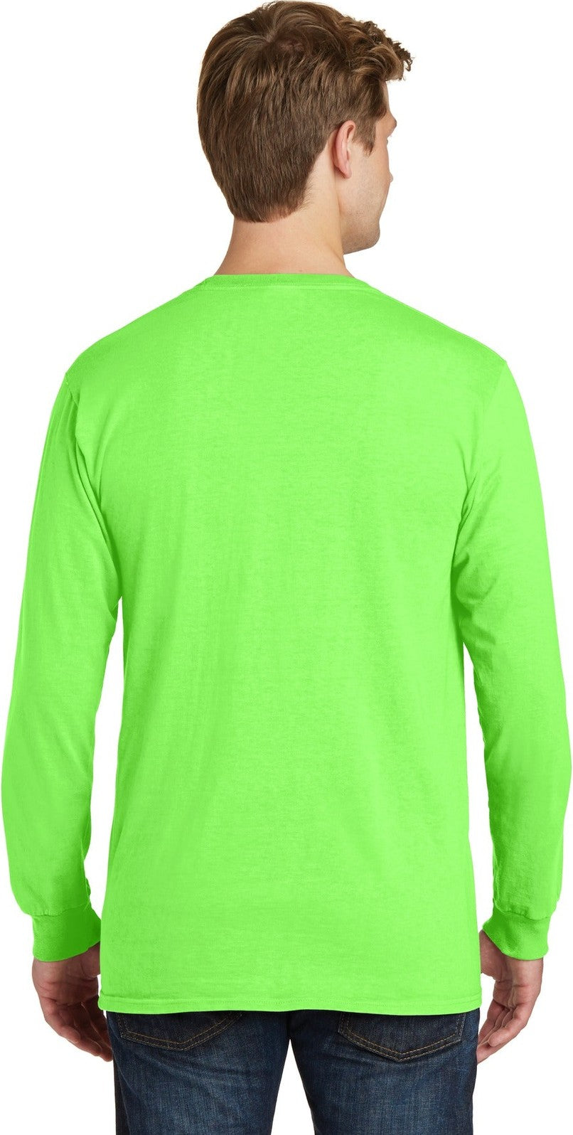 Neon Green Port & Co Beach Wash Garment-Dyed Long Sleeve Tee PC099LS