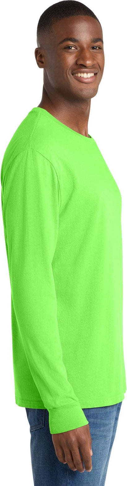 Neon Green Port & Co Beach Wash Garment-Dyed Long Sleeve Tee PC099LS