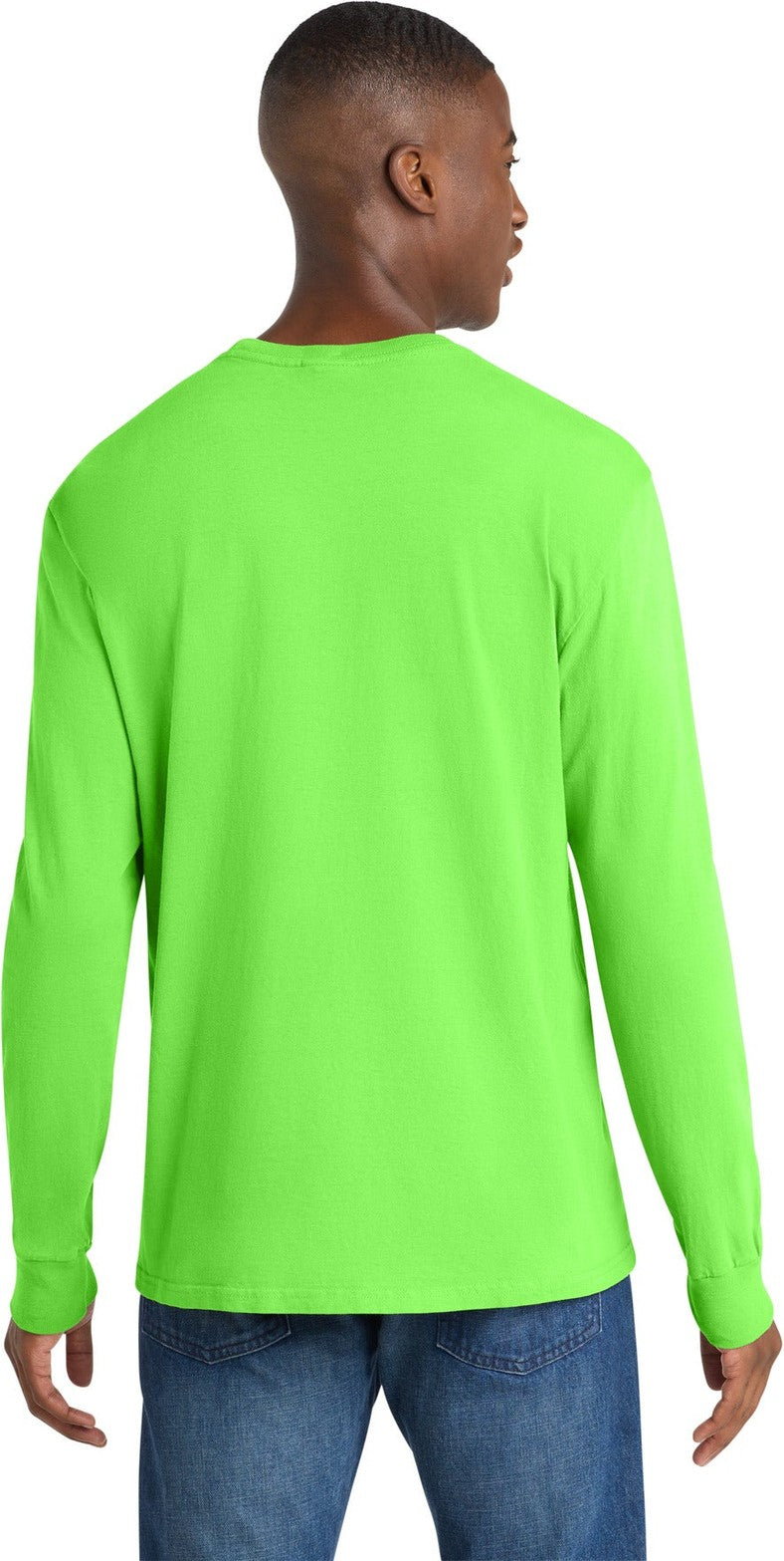 Neon Green Port & Co Beach Wash Garment-Dyed Long Sleeve Tee PC099LS