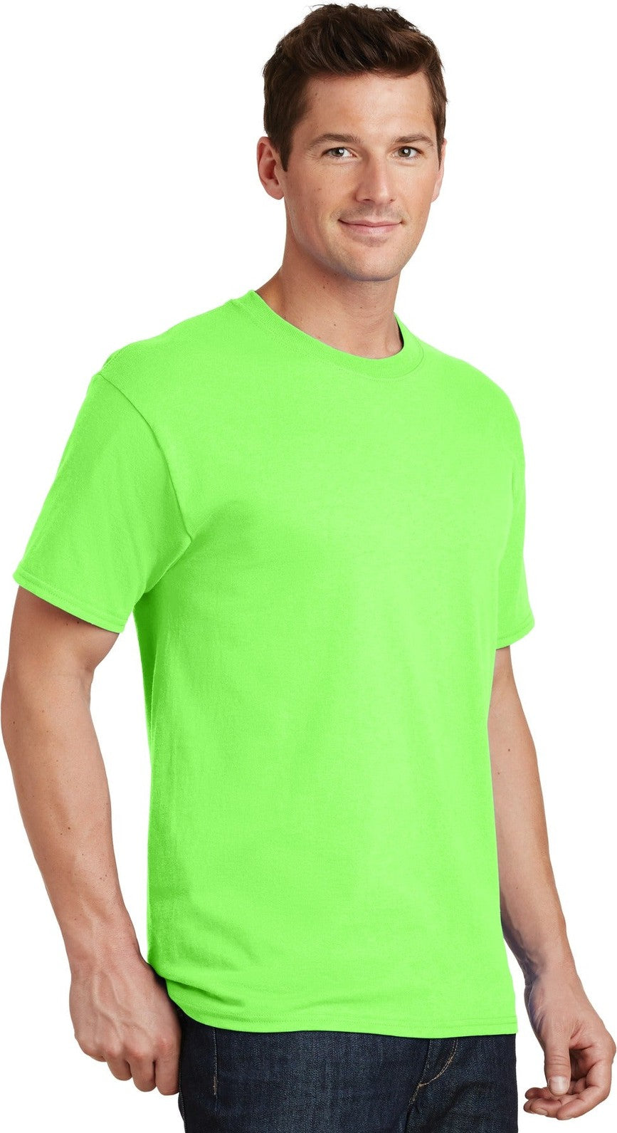 Neon Green Port & Co Tall Core Cotton Tee PC54T