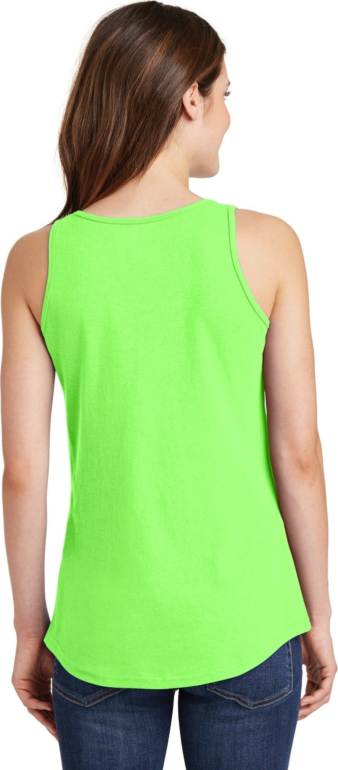 Neon Green Port & Co Women's Core Cotton Tank Top. LPC54TT