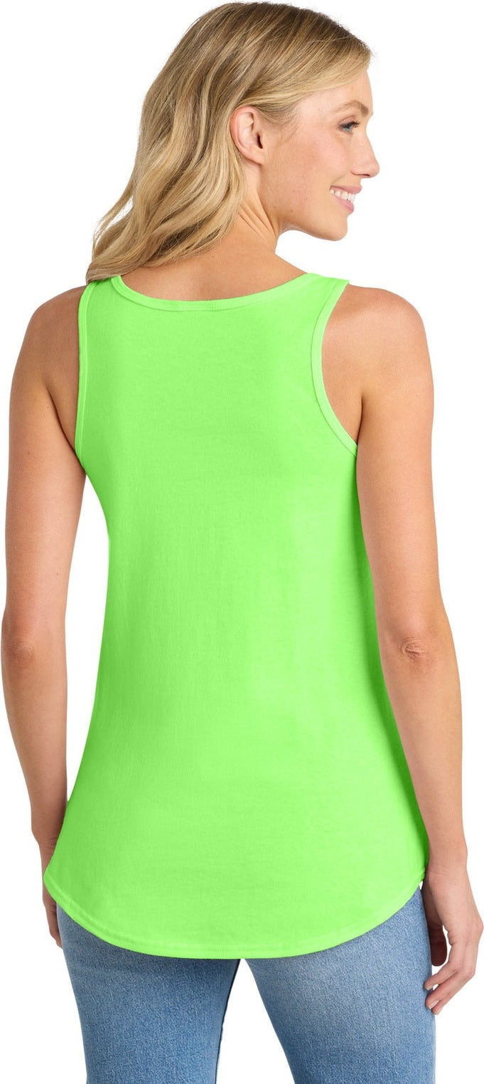 Neon Green Port & Co Women's Core Cotton Tank Top. LPC54TT