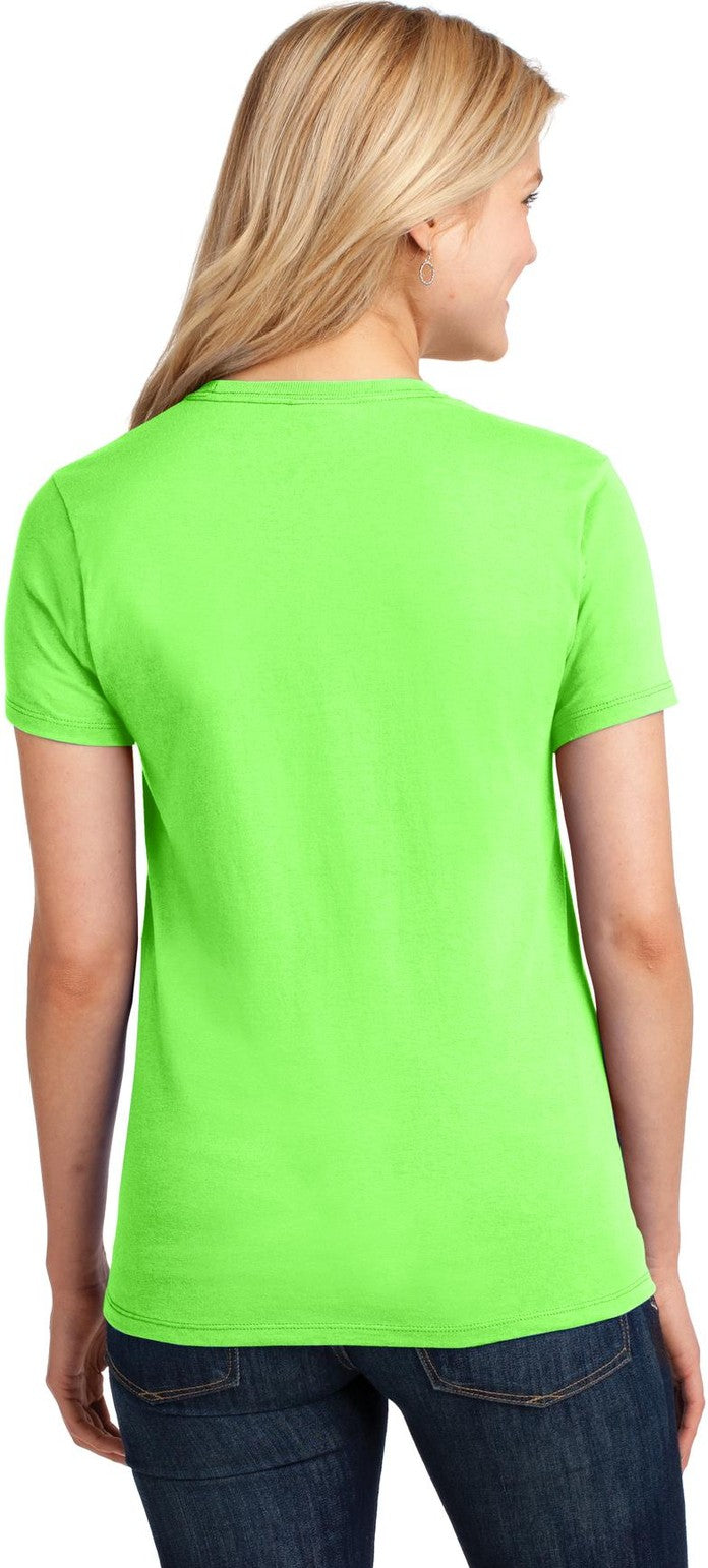 Neon Green Port & Co Women's Core Cotton Tee. LPC54