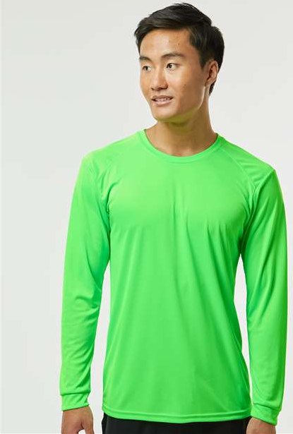 Neon Lime Long Islander Performance Long Sleeve T-Shirt - 210