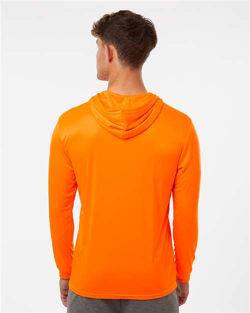 Neon Orange Bahama Performance Hooded Long Sleeve T-Shirt - 220