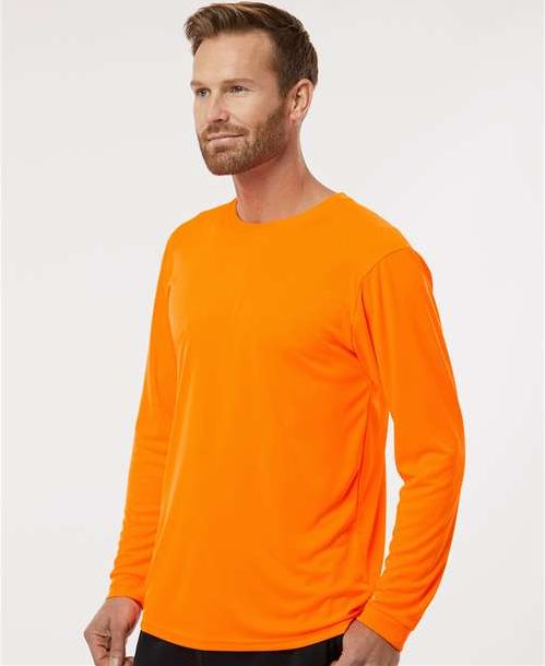 Neon Orange Long Islander Performance Long Sleeve T-Shirt - 210
