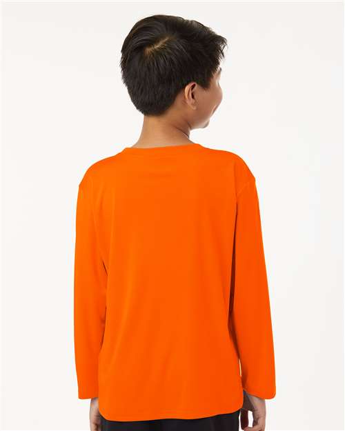 Neon Orange Pro-Lock Youth Performance Long Sleeve T-Shirt - 48400Y