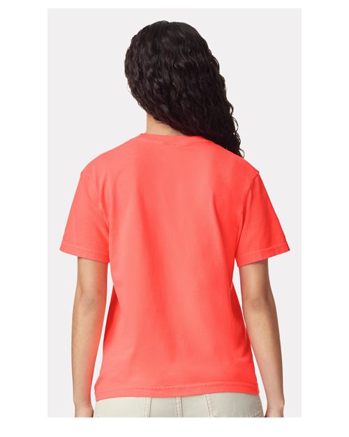 Neon Red Orange Garment-Dyed Heavyweight T-Shirt - 1717