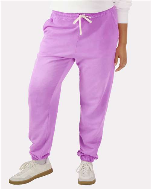 Neon Violet Garment-Dyed Lightweight Fleece Sweatpants - 1469