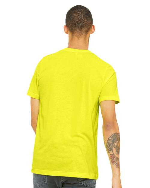 Neon Yellow Heather CVC V-Neck Tee - 3005CVC