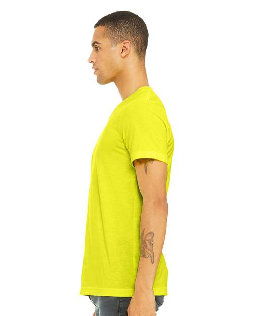 Neon Yellow Heather CVC V-Neck Tee - 3005CVC