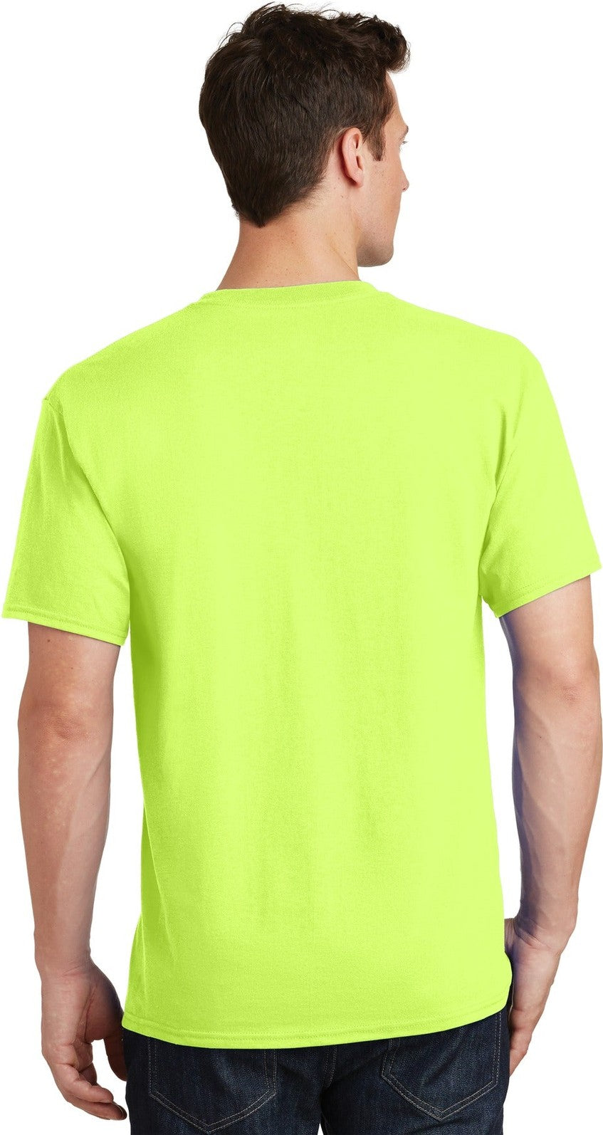 Neon Yellow Port & Co Tall Core Cotton Tee PC54T