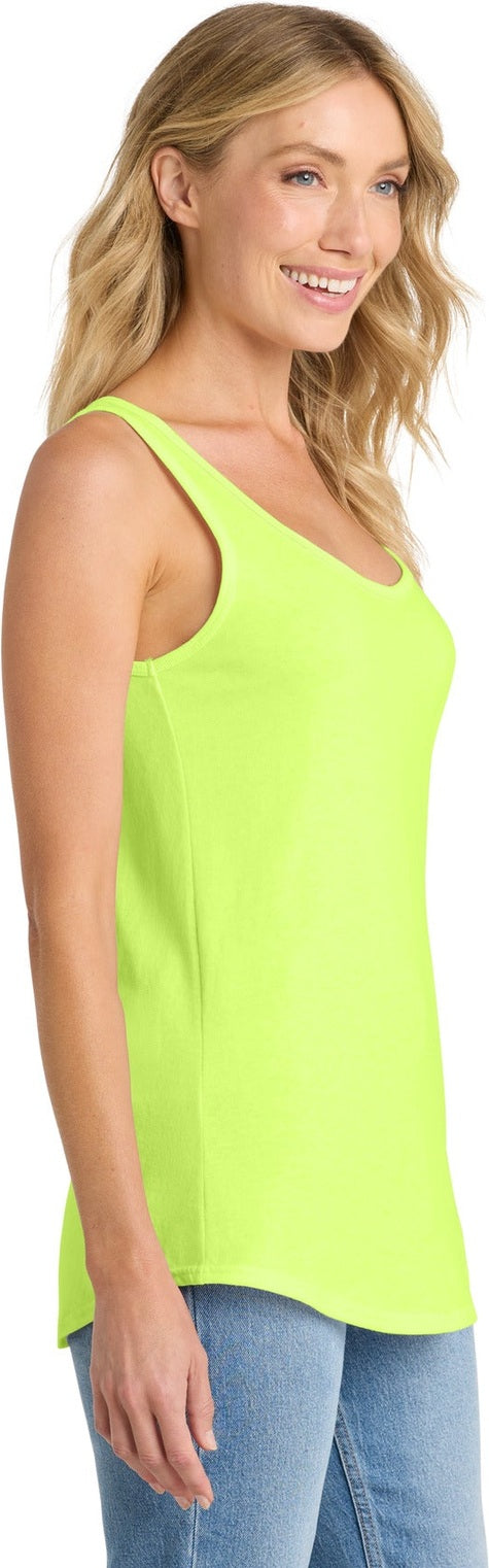 Neon Yellow Port & Co Women's Core Cotton Tank Top. LPC54TT