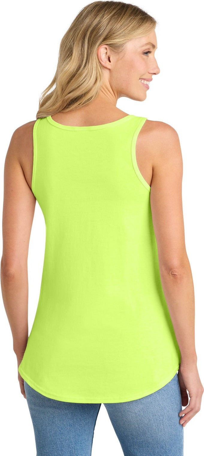 Neon Yellow Port & Co Women's Core Cotton Tank Top. LPC54TT
