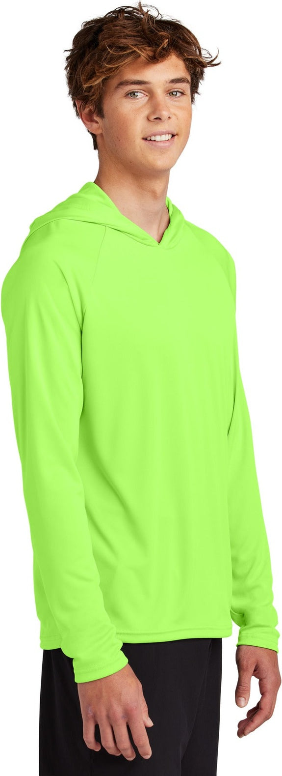 NeonGreen Port & Co Performance Pullover Hooded Tee PC380H