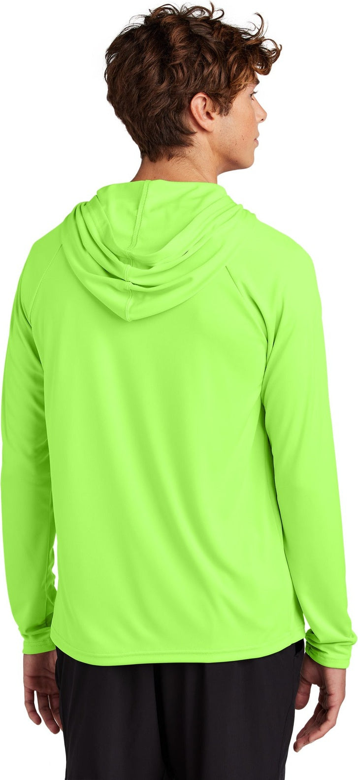 NeonGreen Port & Co Performance Pullover Hooded Tee PC380H
