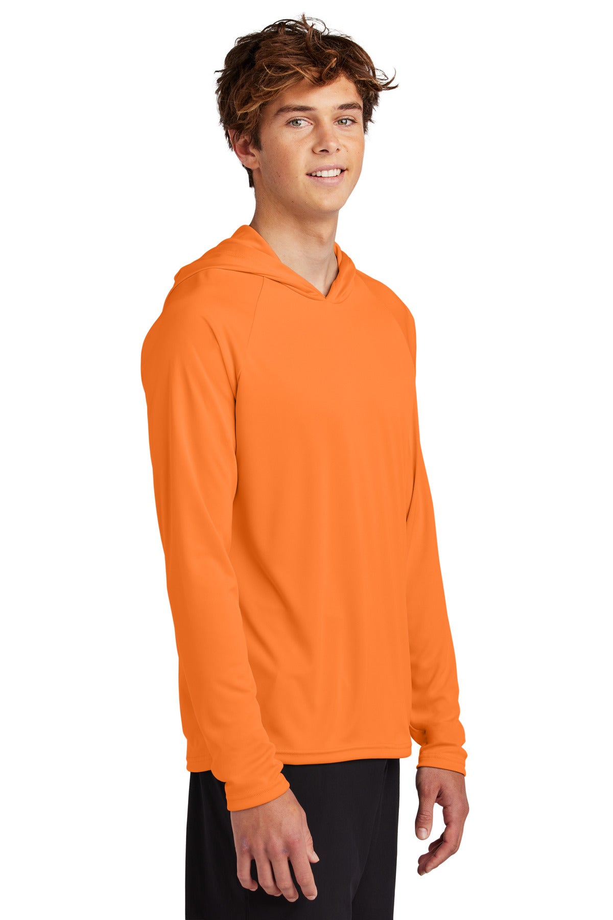 NeonOrange Port & Co Performance Pullover Hooded Tee PC380H