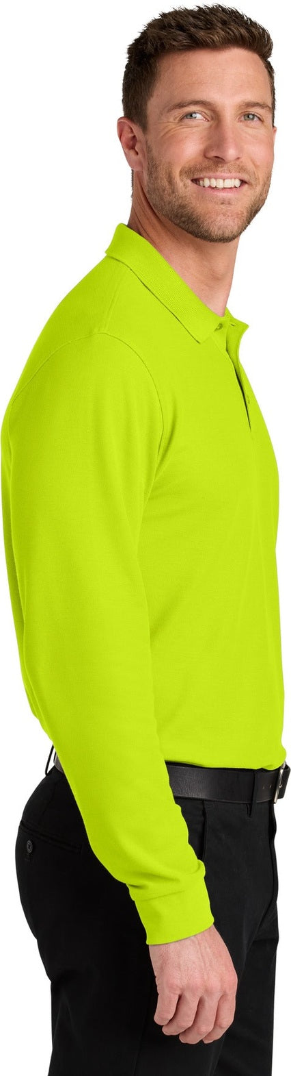 NeonYellow Port Authority Wearever Signature Pique Long Sleeve Polo K200LS