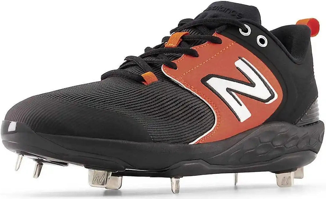 New Balance 3000v6 Fresh Foam Metal Cleats Low Cut - Black Orange