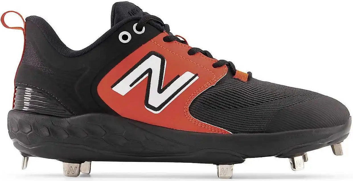 New Balance 3000v6 Fresh Foam Metal Cleats Low Cut - Black Orange
