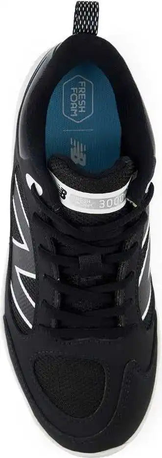 New Balance 3000v7 Boys Fresh Foam Rubber Molded Cleats - Black White