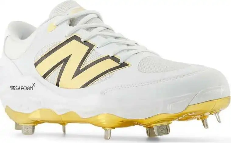 New Balance 3000v7 Fresh Foam x Metal Cleats - White Gold