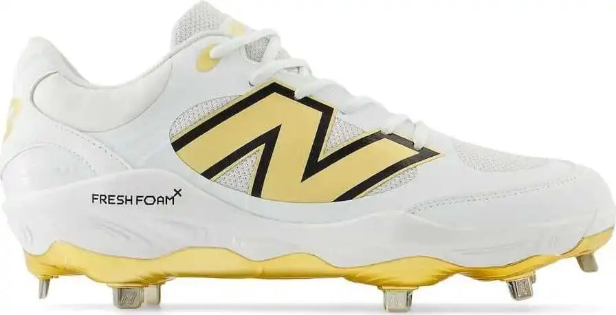 New Balance 3000v7 Fresh Foam x Metal Cleats - White Gold