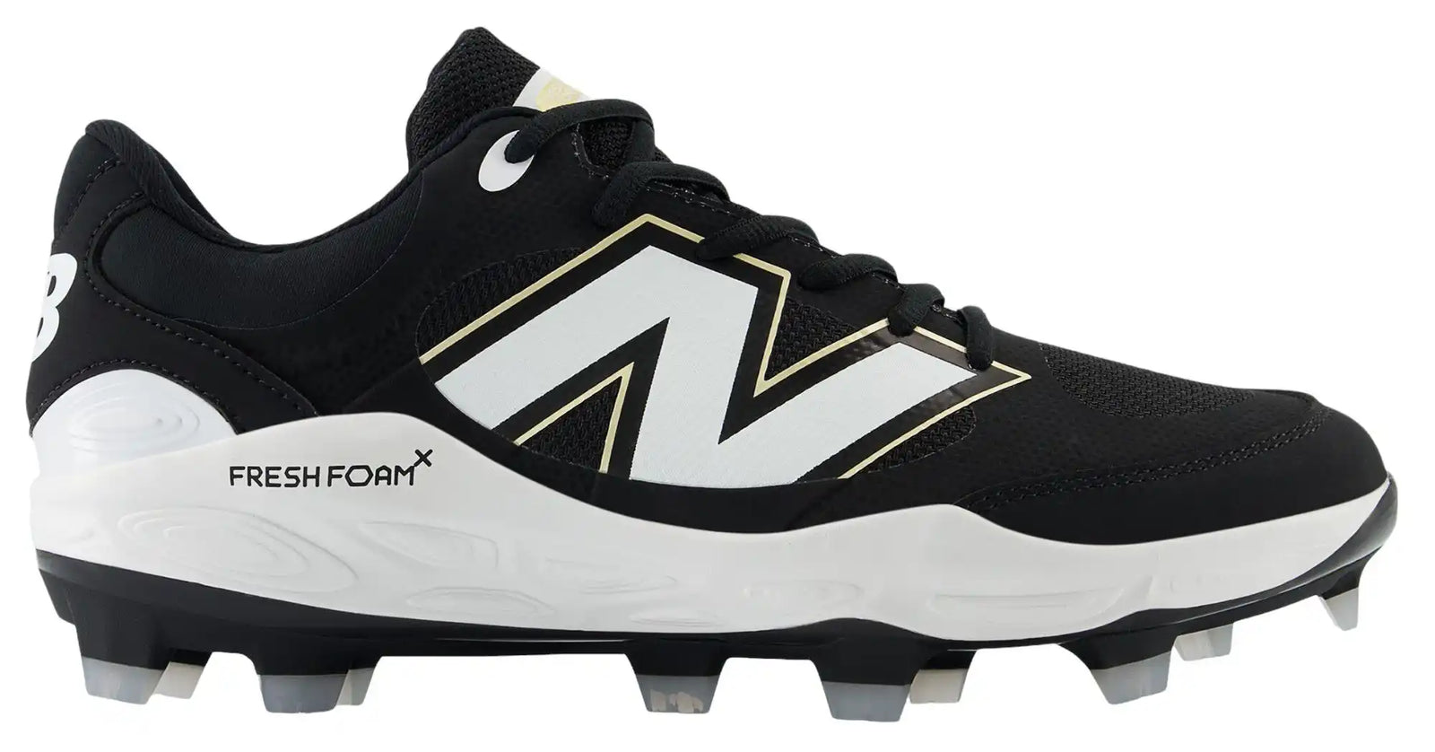 New Balance 3000v7 Fresh Foam x Molded Cleats - Black Synthetic White