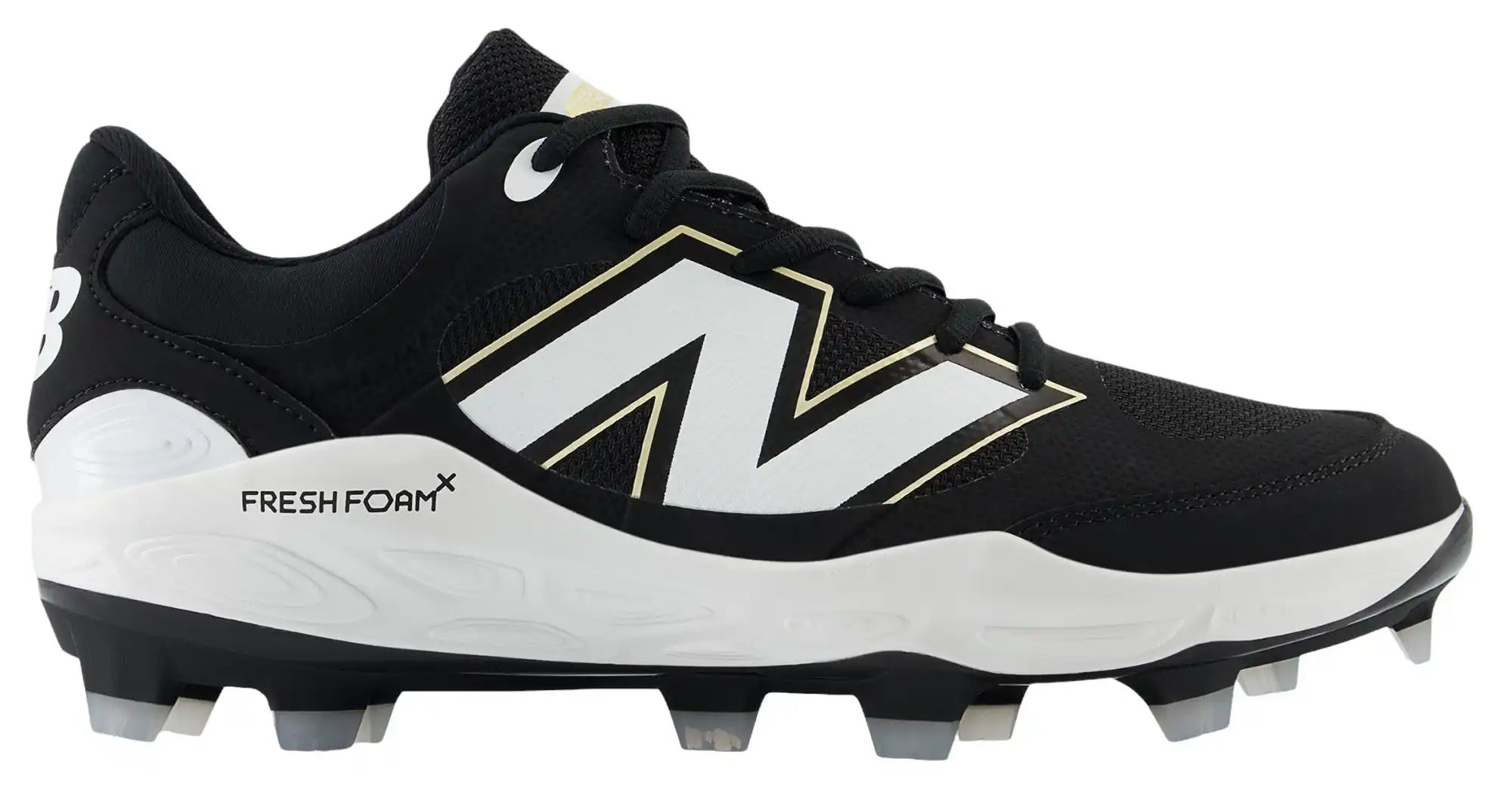 New Balance 3000v7 Fresh Foam x Molded Cleats Black Synthetic White